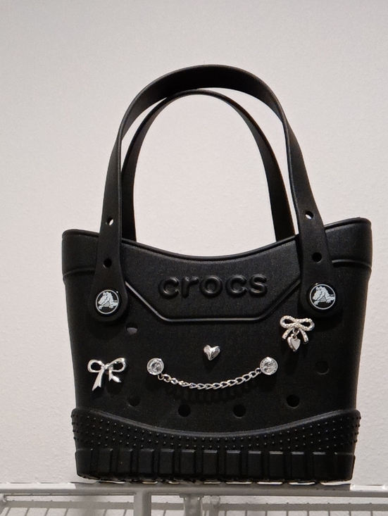 CROCS Handbags - NEW CROCS Black Tote with Silver Charm Accents - NWOT